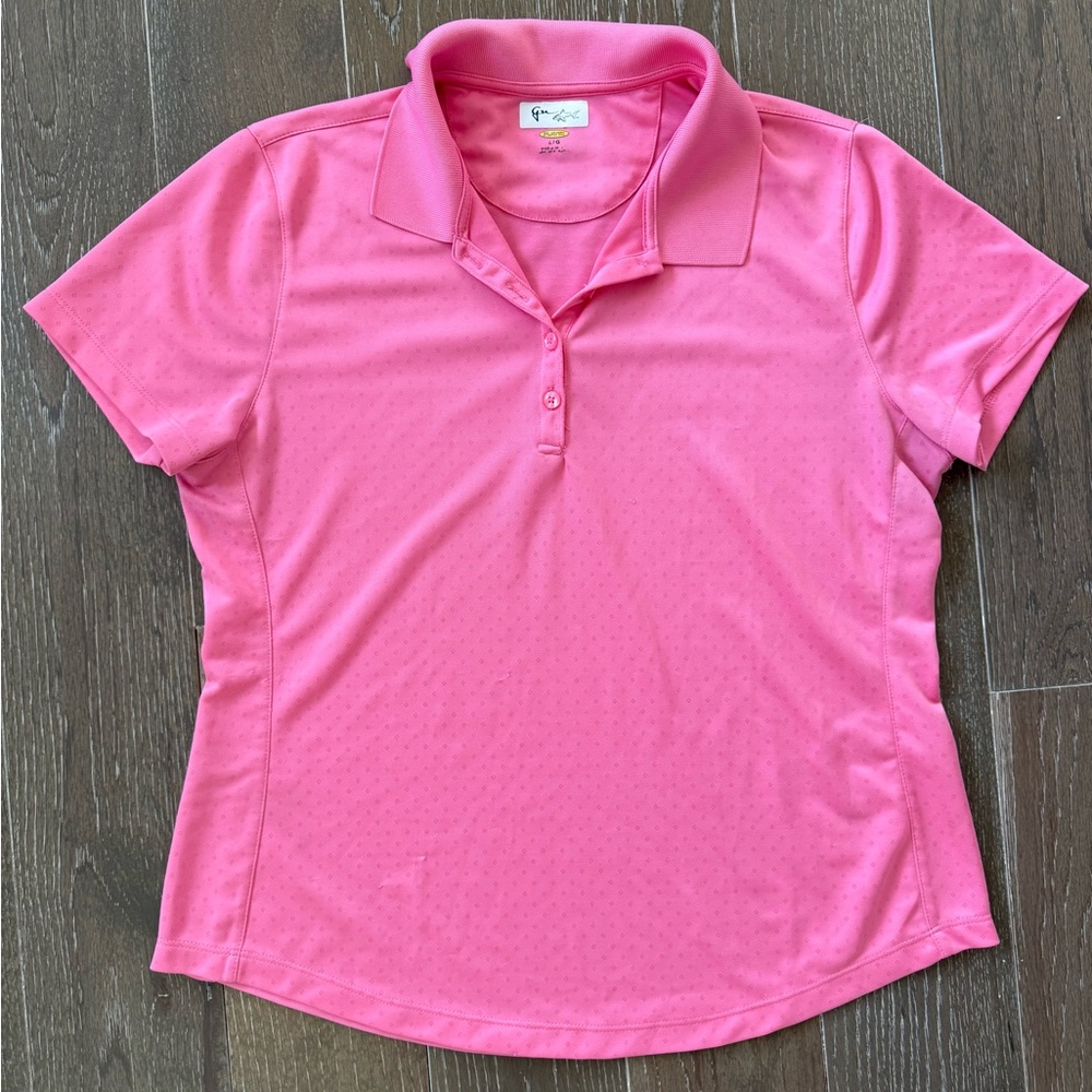 Pink Greg Norman Polo Golf Shirt for Women
